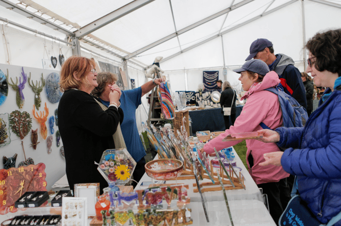 Brisk business at this popular craft stall