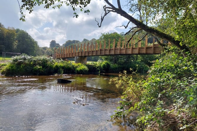 The new Great Bradley Bridge over Exmoor's River Barle takes shape. 