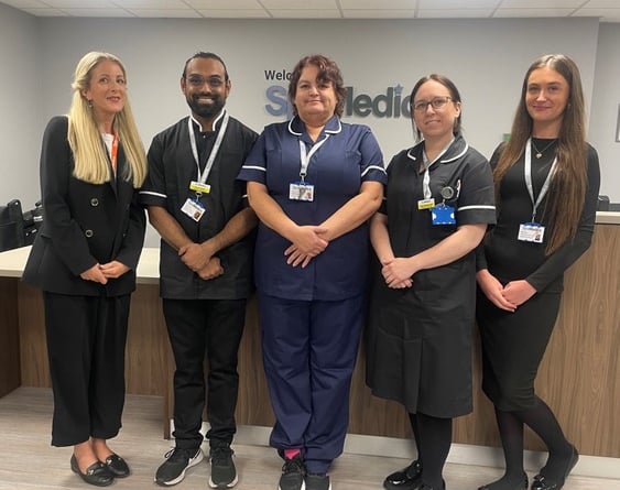 L-R: Hospital Manager, Samantha Christiansen with her team Akram Sheikh, Teresa Lee, Katie Singleton-Gaff and Megan Blake (Photo: SpaMedica)