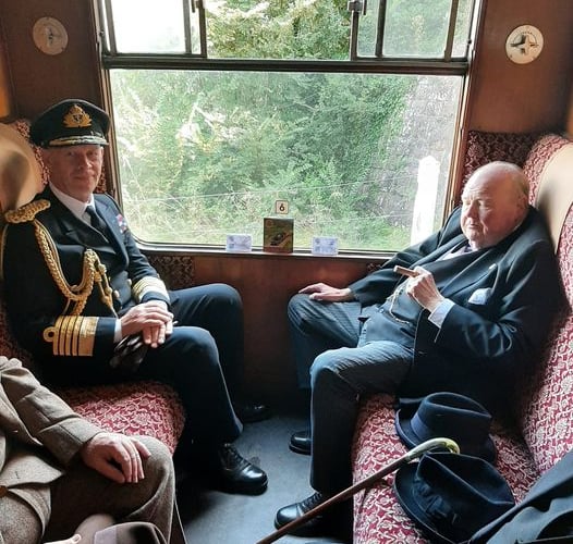 The King and Winston Churchill take a break on the train (Photo: David Sharland)