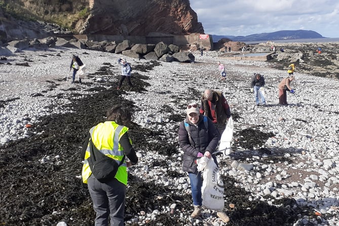 Volunteers at the Watchet Beach Clean (Photo: Marine Conservation Society)