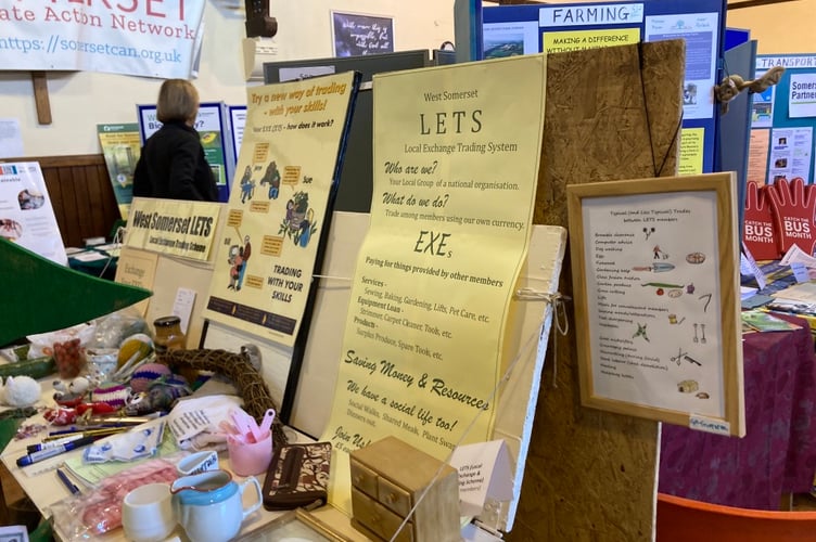 The LETS (Local Exchange and Trading Scheme) stall at the Minehead Climate Fair