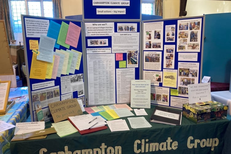 Carhampton Climate Group: one of the many organisations featured at the event. The group will be holding a public event on cleaning up our rivers and seas in Carhampton Village Hall on Saturday, November 16 from 10am-12.30pm