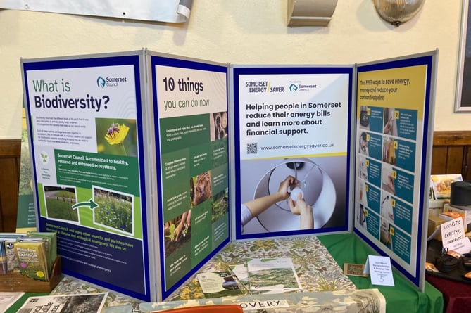 Somerset Council’s environment and energy display at the Minehead Climate Fair