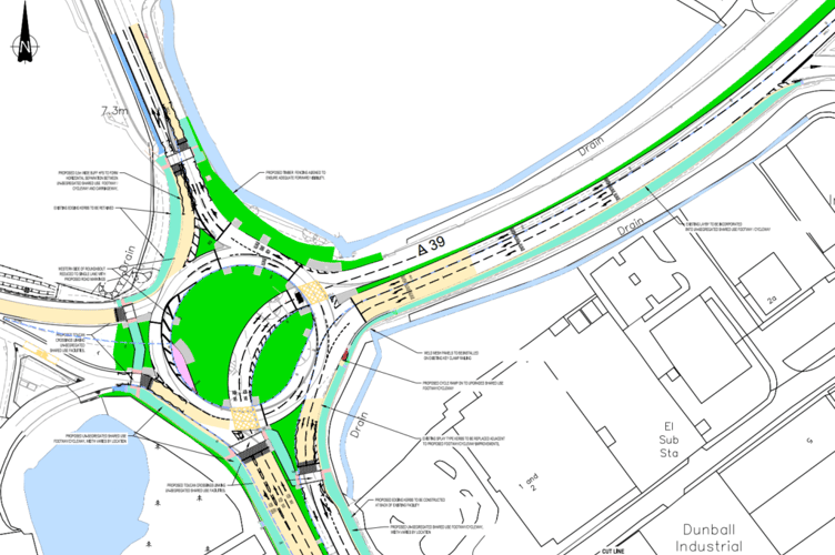 Somerset Dunball Roundabout A39 Junction 23 M5