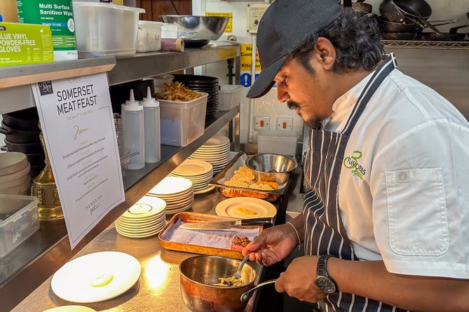 Head Chef Chanaka Fernando at The Rock Inn, Waterrow, stole the show with the pub’s recent Meat Feast event with his four-course spectacular (Photo: Red Cherry Ltd)