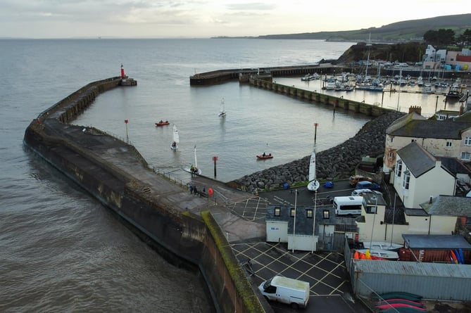 An aerial view of Watchet Harbour and Marina. PHOTO: HM Coastguard.