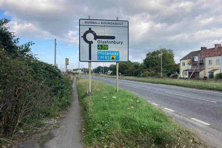 The existing narrow shared use path in Bridgwater