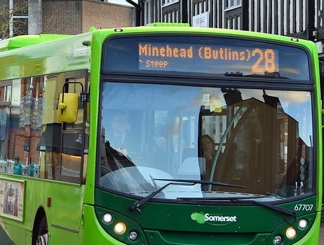 The 28 bus runs between Minehead and Taunton