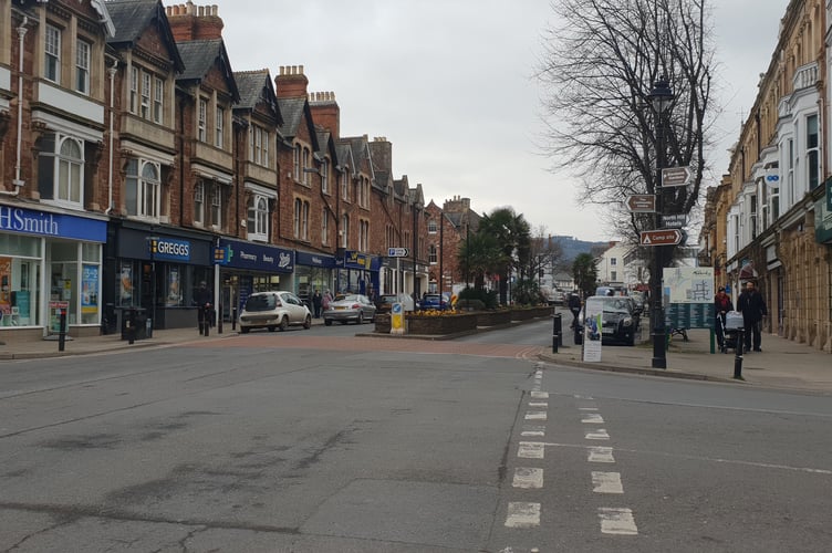 Minehead town centre, where councillors are looking for alternative ways to kill weeds in the street.