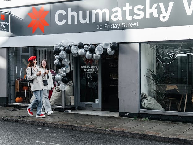 The new Ukrainian grocery store and café, Chumatsky Way, is open on Minehead's Friday Street