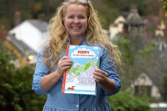 Nina Dodd with her children's book ‘Poppy - The Ghost Hunter of Dunster’. PHOTO: All Dodd.