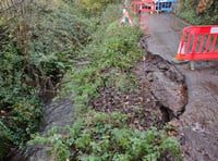 Road to stay closed after section collapses during storm