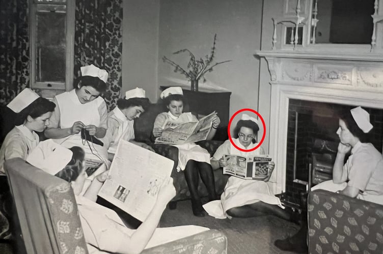 Joyce Standring, 2nd from right, and colleagues relaxing in the common room in the evening at Nascot Grange - Peace Memorial Hospital's Preliminary Training School (P.T.S.) in 1948. Photo released November 26 2024. A nurse who started her healthcare career before the NHS was even born is finally retiring - aged 95.Joyce Standring has dedicated her life to helping the sick - working in various nursing roles for the NHS and hospitals in Britain and abroad.She wanted to be a nurse aged five and when she was eleven and WW2 began she joined the Red Cross as the "first cadet-type young person ever."She would go to the hospital every Saturday helping out in the childrenâs ward.
