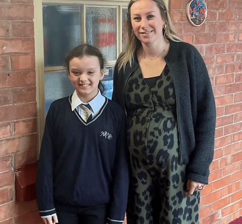 Budding young chef Roxy Sramska with Minehead Middle School year seven head Sarah Mills.