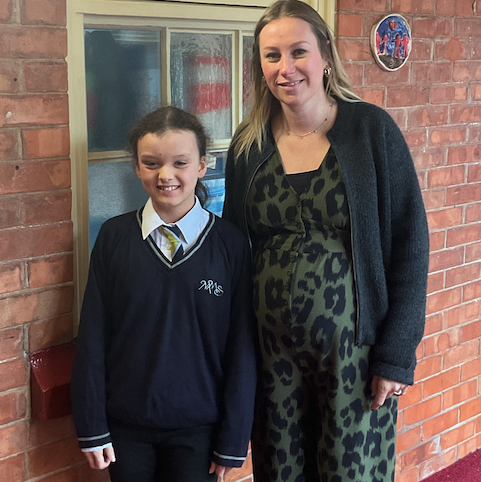 Budding young chef Roxy Sramska with Minehead Middle School year seven head Sarah Mills.