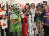 Hospital staff and volunteers put on pantomime