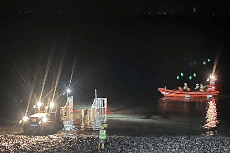 A lifeboat crew searching near Minehead Harbour for a man reported to be in difficulty rowing a small boat after midnight. PHOTO: Watchet Coastguards.