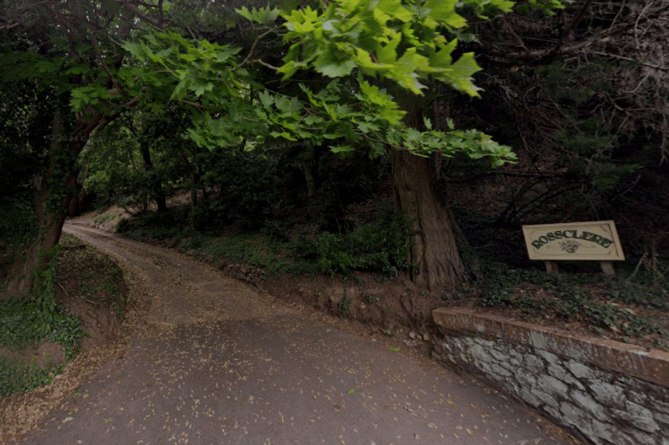 The driveway to Rossclere, on North Hill, Minehead, where controversial tree works have been approved. PHOTO: Google Maps.