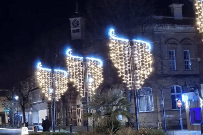 Some of the Christmas lights in Minehead town centre. PHOTO: MTC.