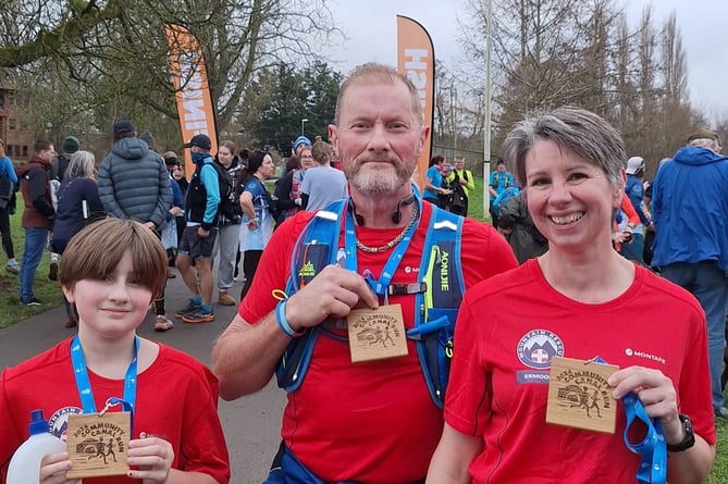 Darcey Curran with dad Mark and mum Jack after the Channel UK Events community canal run.