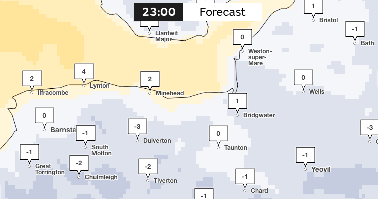 Friday evening temperatures to reach lows of -3 degrees in Somerset