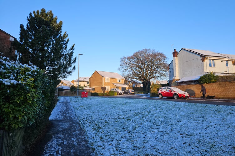 Frome covered in snow as winter weather sweeps through the town.