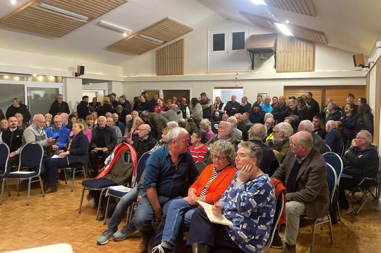 The packed public meeting in Kingston Seymour over the salt marsh plans