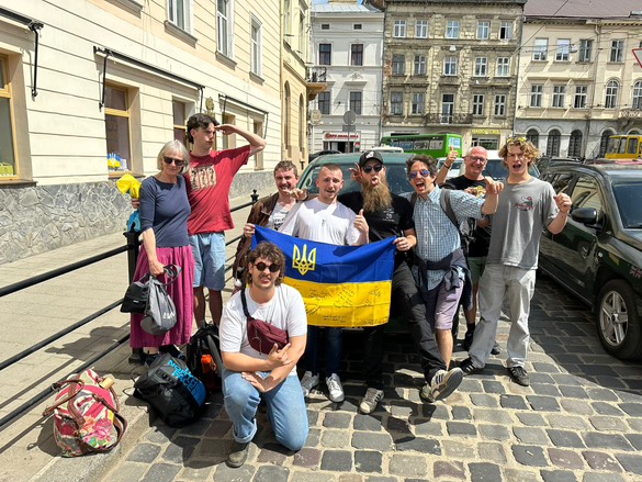 Freddie, Oscar and the other volunteers travelling to Lviv in May 2024