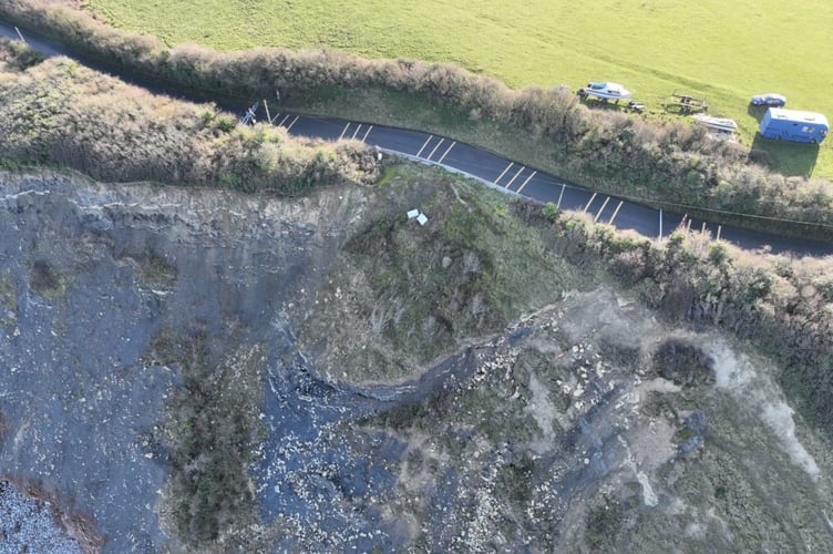 Aerial image Of The Closed B3191 Cleeve Hill In Watchet