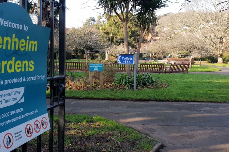 Responsibility for Blenheim Gardens, Minehead, is shortly to fall on the town's council taxpayers.