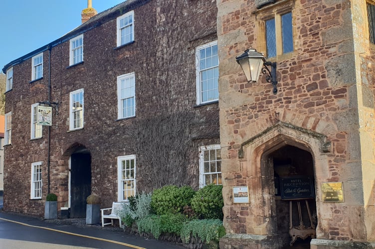 A chimney fire in the Luttrell Arms Hotel, Dunster, was put out by firefighters.