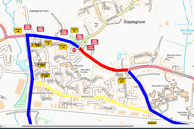 The affected stretch of the A358